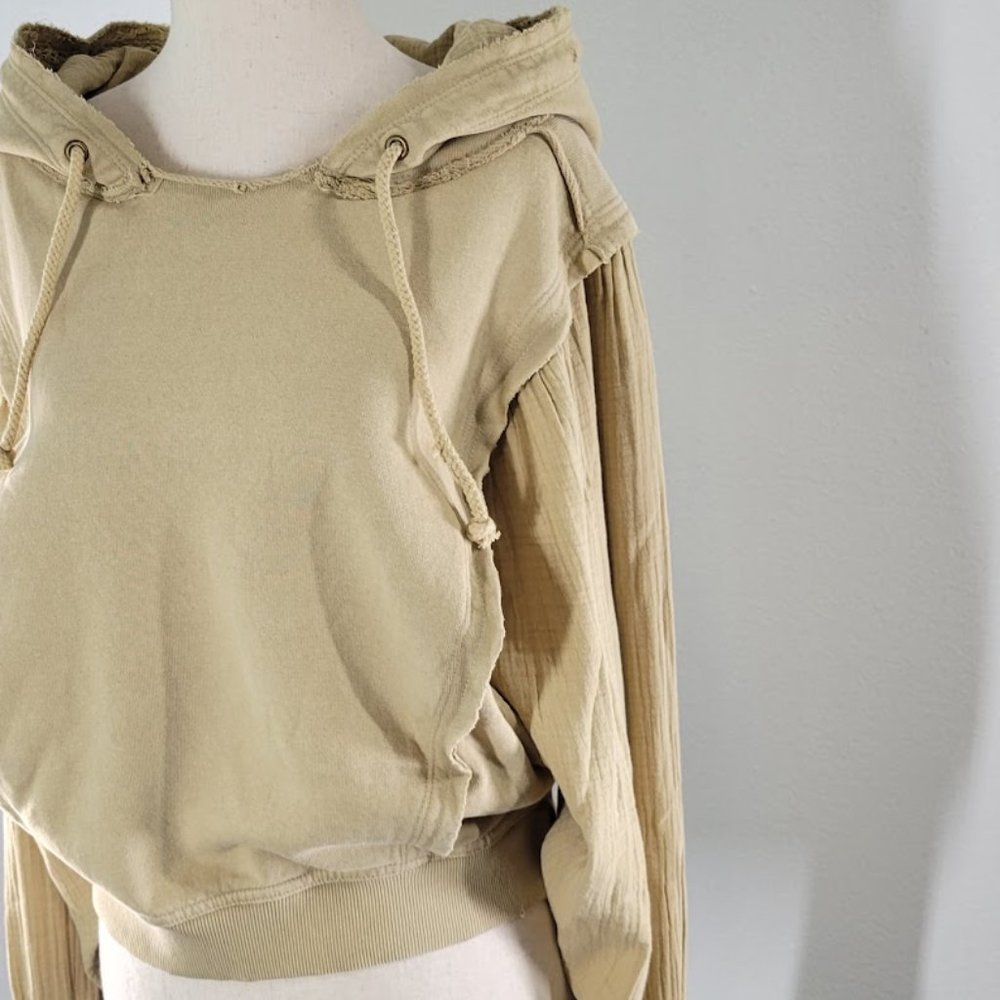 FREE PEOPLE love letter hoodie gauzy oversize sweatshirt Sz L NEW - Picture 4 of 12